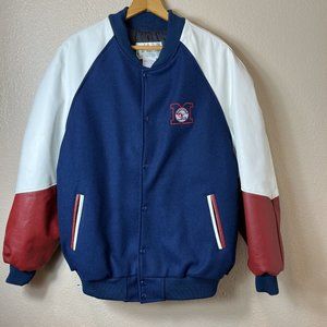Vintage Mississauga Jets Hockey Varsity Bomber Jacket Wool Blend XXL Tall